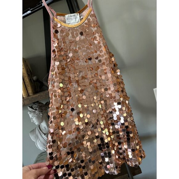 Forte Forte Sequin Embellished Top Rose Gold PINK Womens Size 3 US 8 - Picture 3 of 8